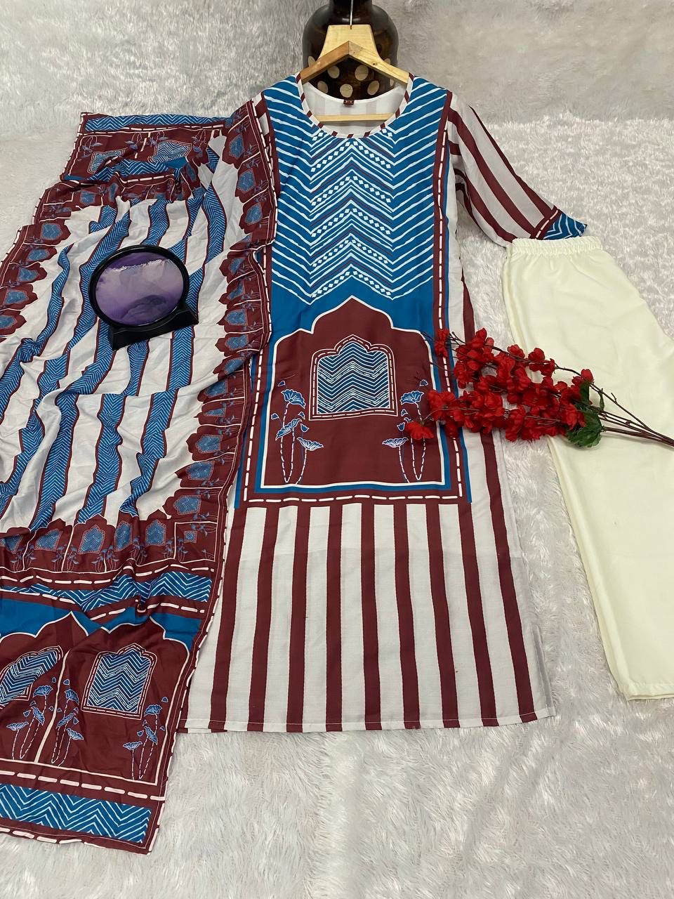 DC G59 Muslin Digital Printed Kurti With Bottom Dupatta Wholesale Price In Surat